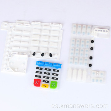Botones de goma de silicona conductivos transparentes personalizados con teclado